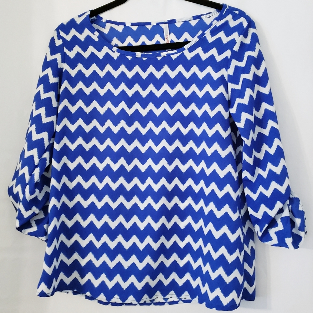 Chico's My Story Long Sleeved Patterned Blouse Size S/Chico